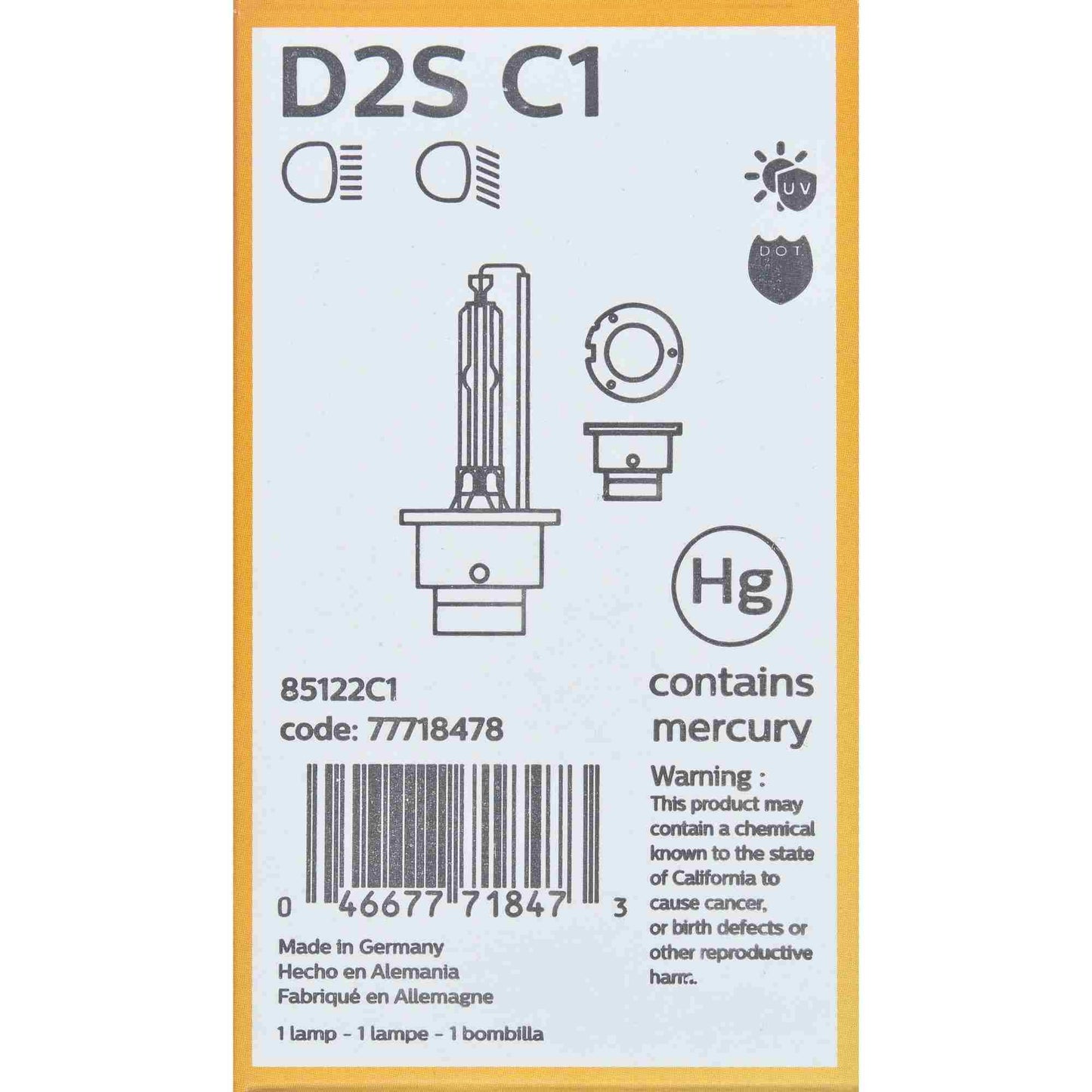 Philips Headlight Bulb D2SC1