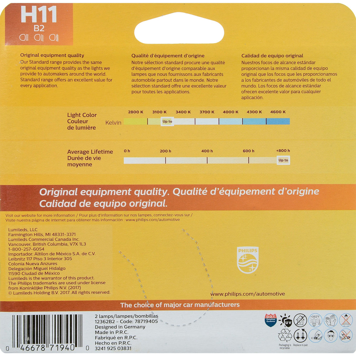 Philips Headlight Bulb H11B2