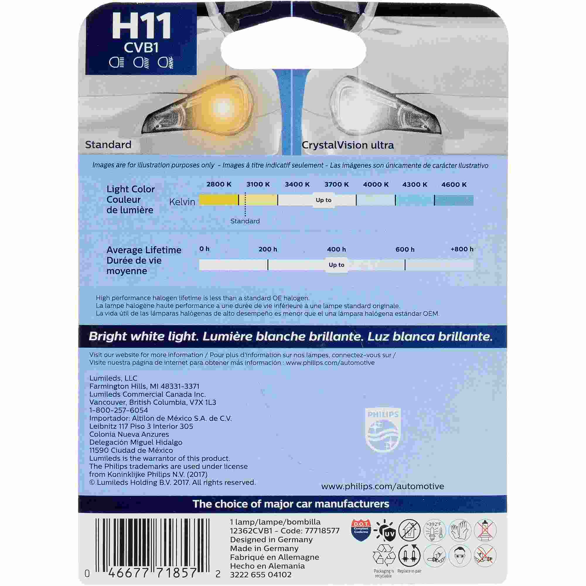 Philips Headlight Bulb H11CVB1