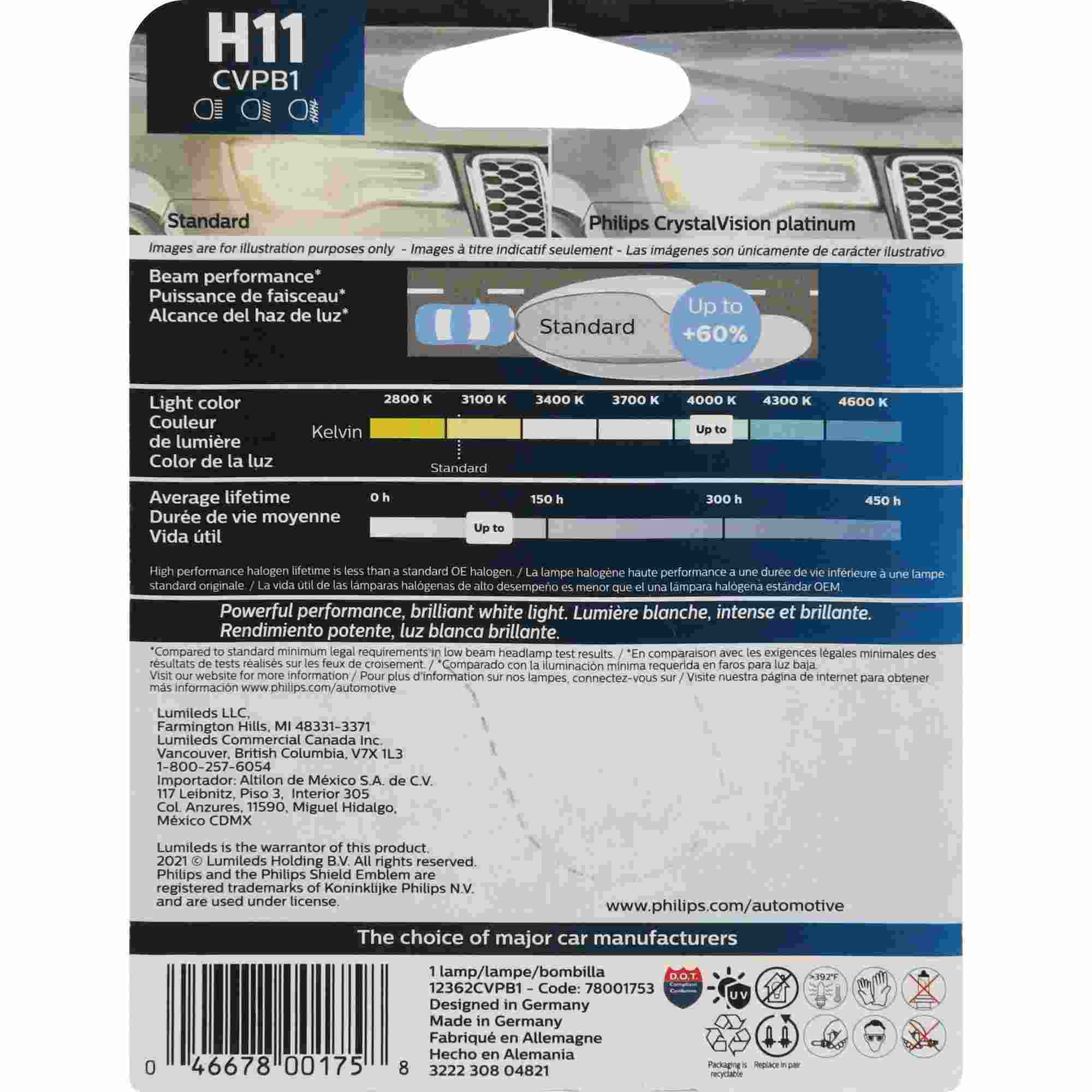 Philips Headlight Bulb H11CVPB1