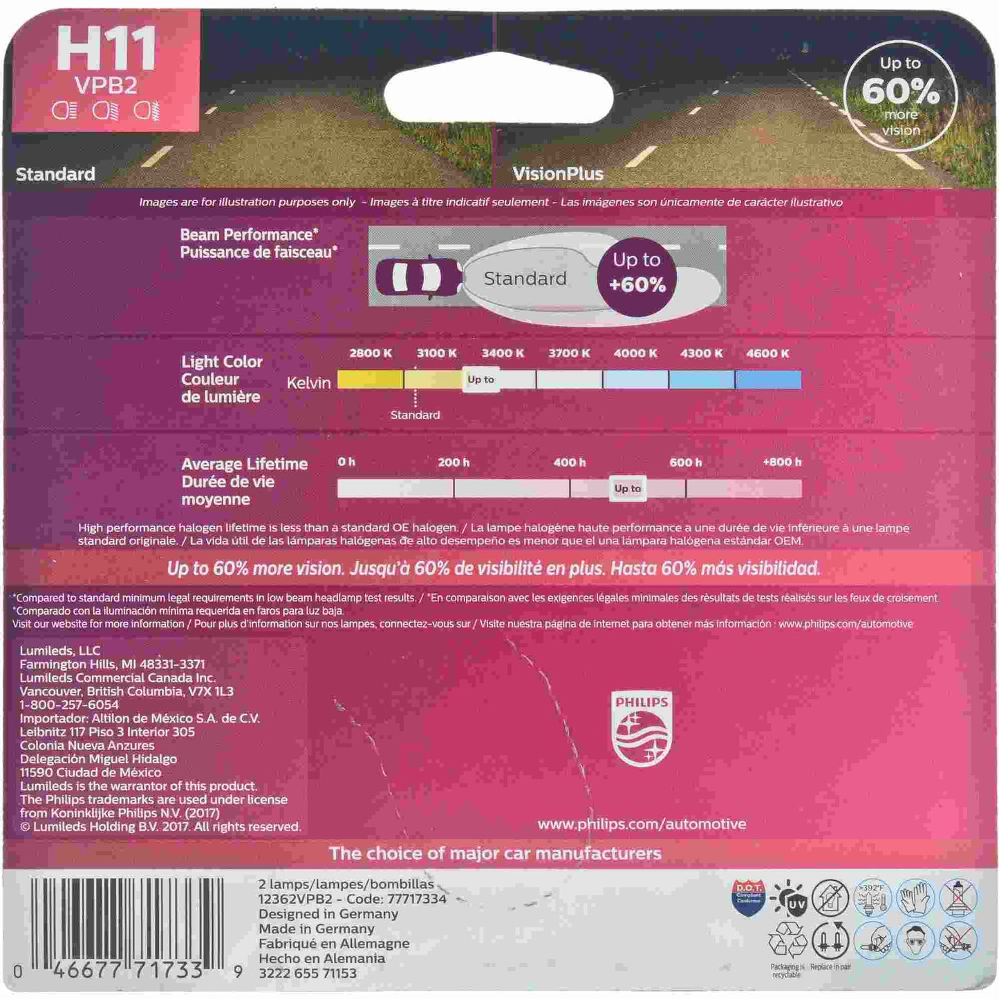 Philips Headlight Bulb H11VPB2