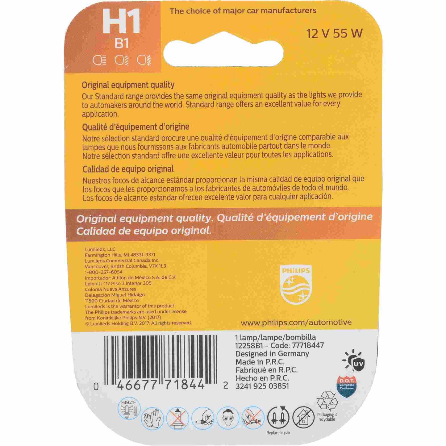 Philips Headlight Bulb H1B1