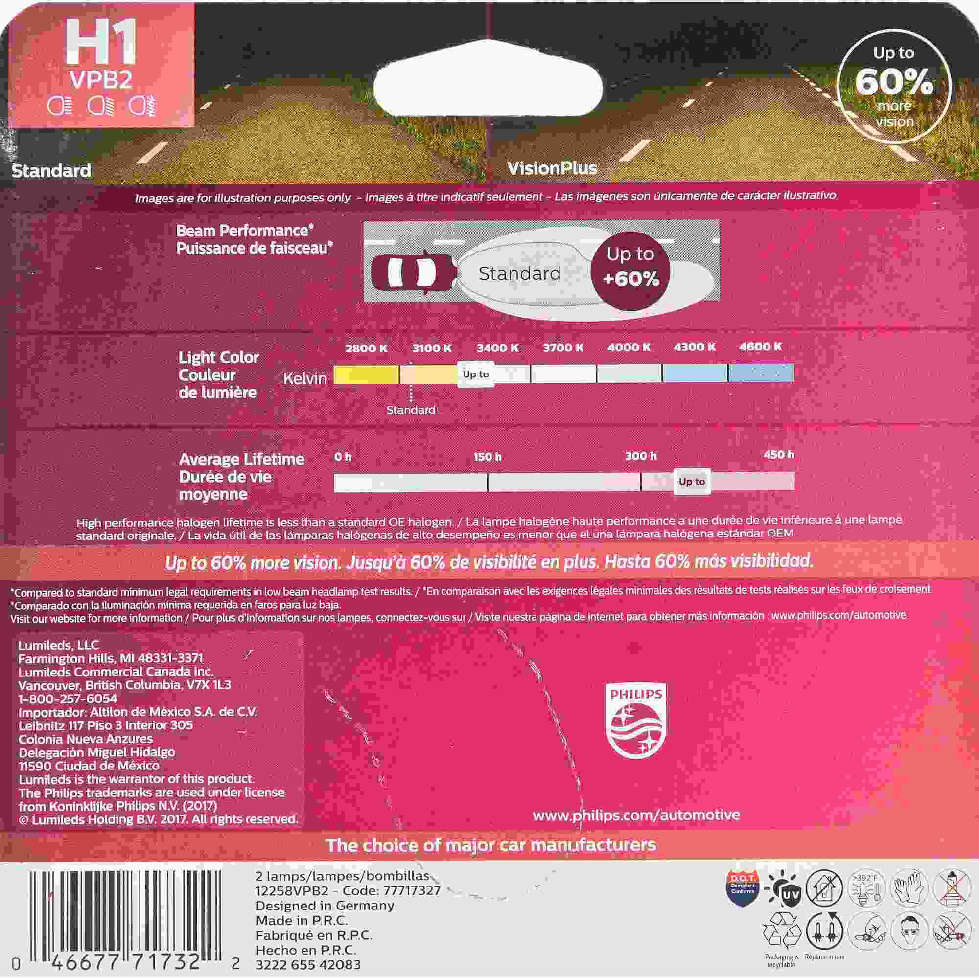 Philips Headlight Bulb H1VPB2