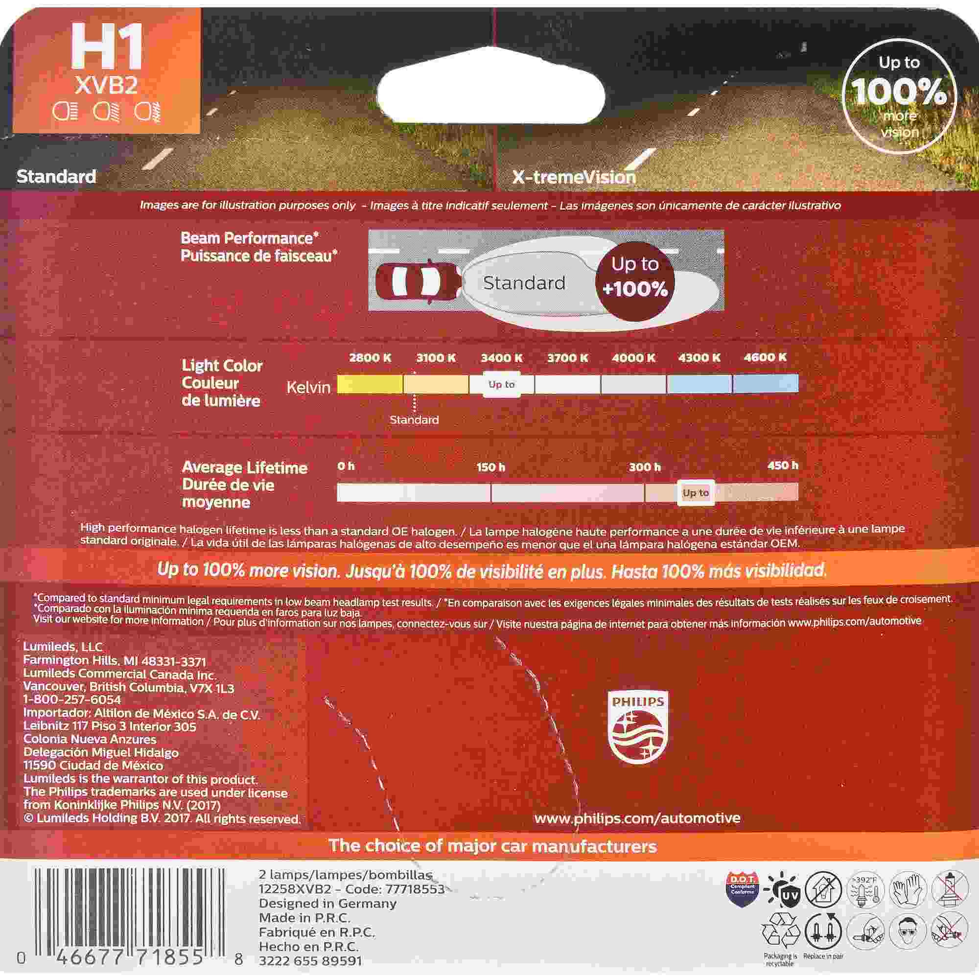 Philips Headlight Bulb H1XVB2