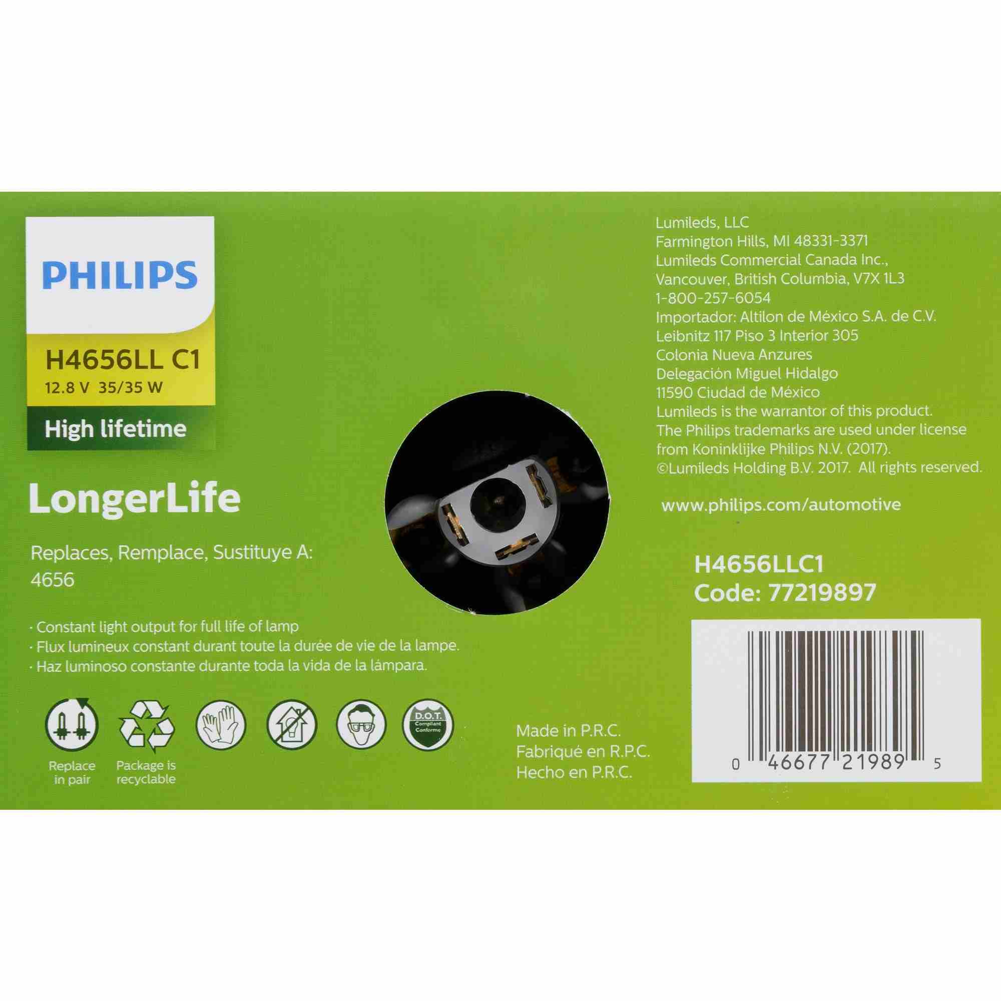 Philips Headlight Bulb H4656LLC1