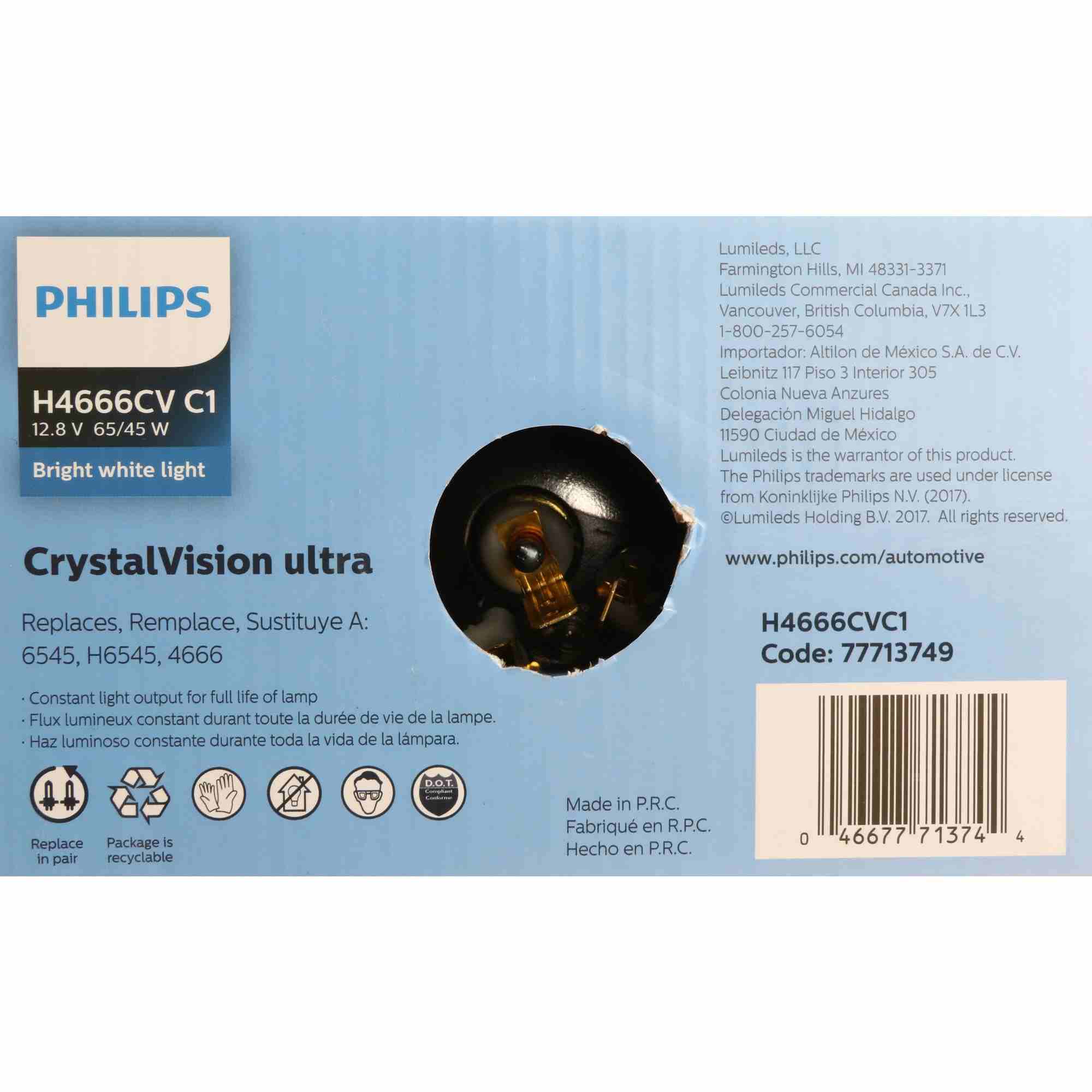 Philips Headlight Bulb H4666CVC1