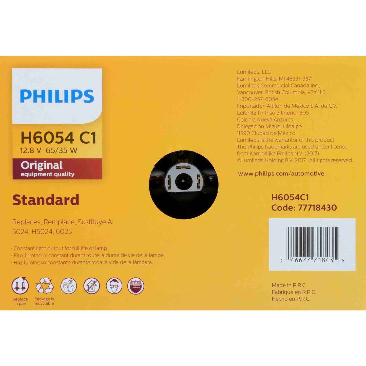 Philips Headlight Bulb H6054C1