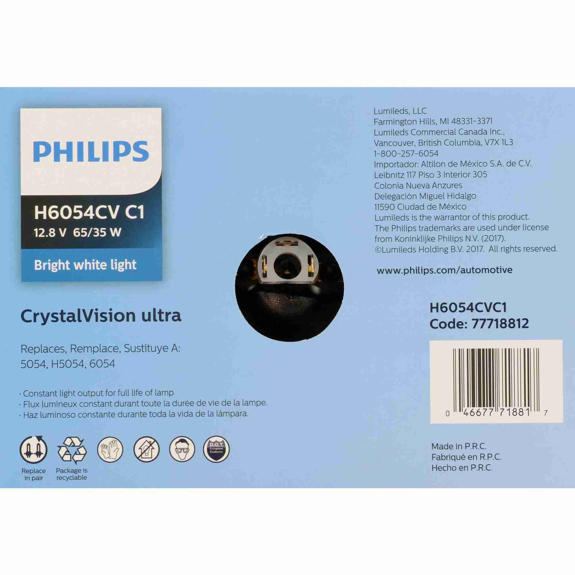 Philips Headlight Bulb H6054CVC1