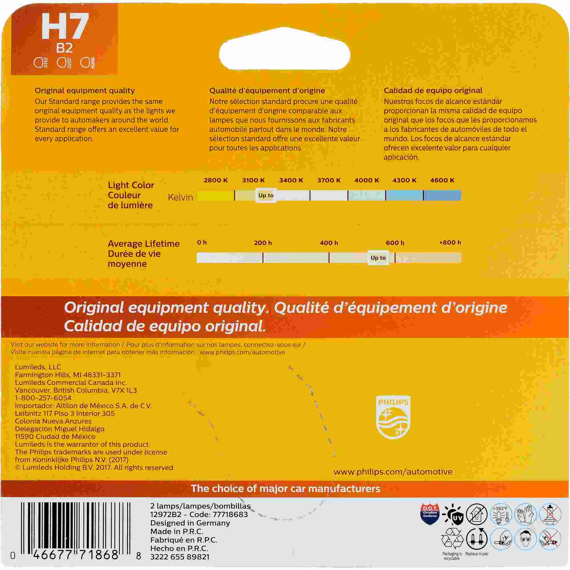 Philips Headlight Bulb H7B2