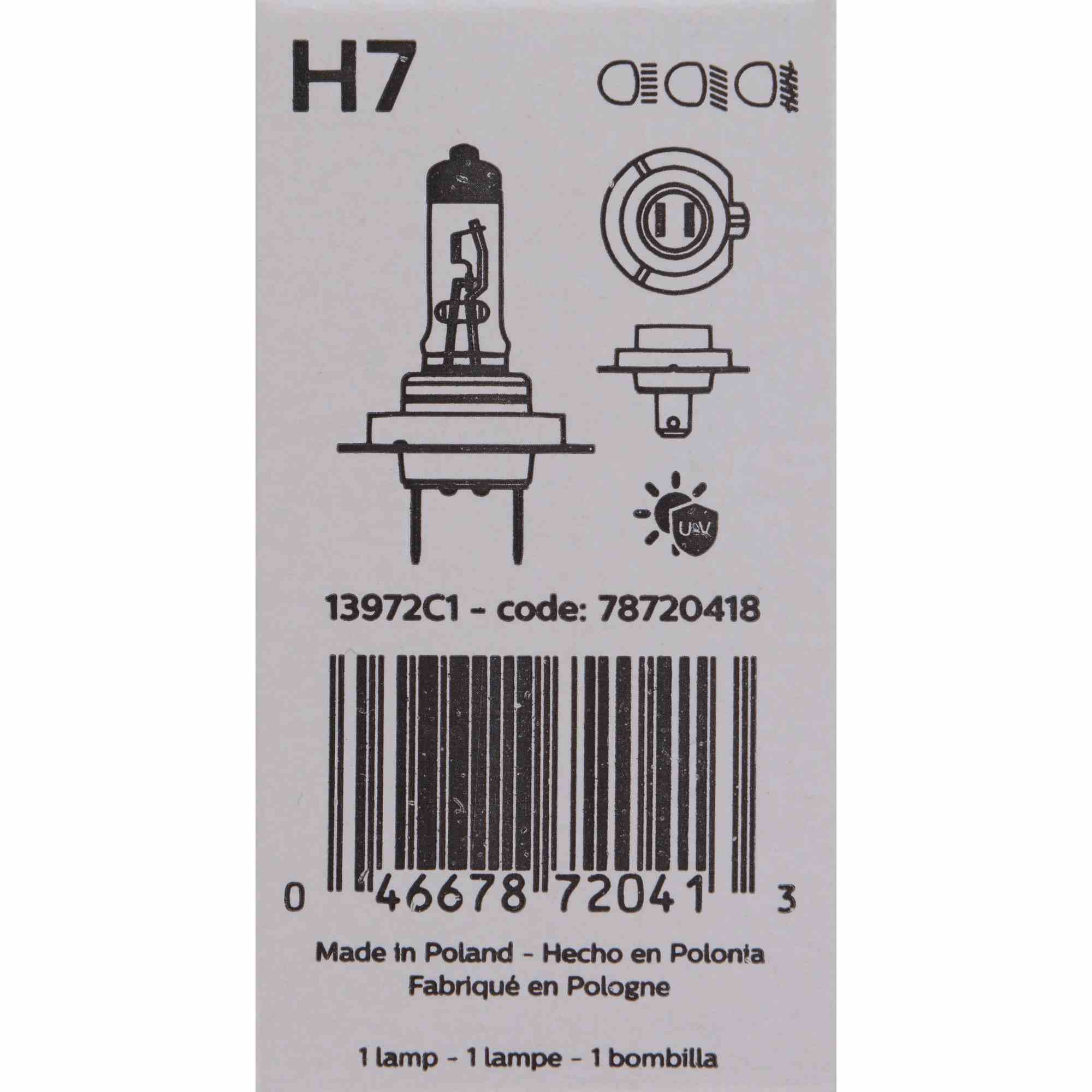 Philips Headlight Bulb H7C1-24V