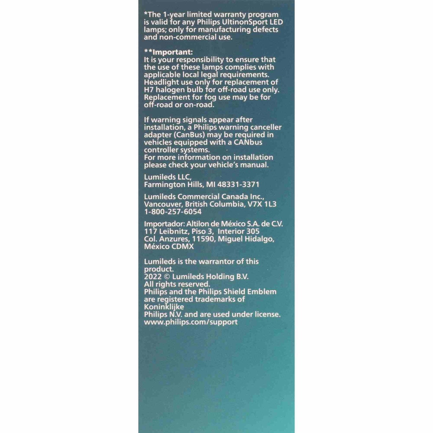 Philips Headlight Bulb H7USLED