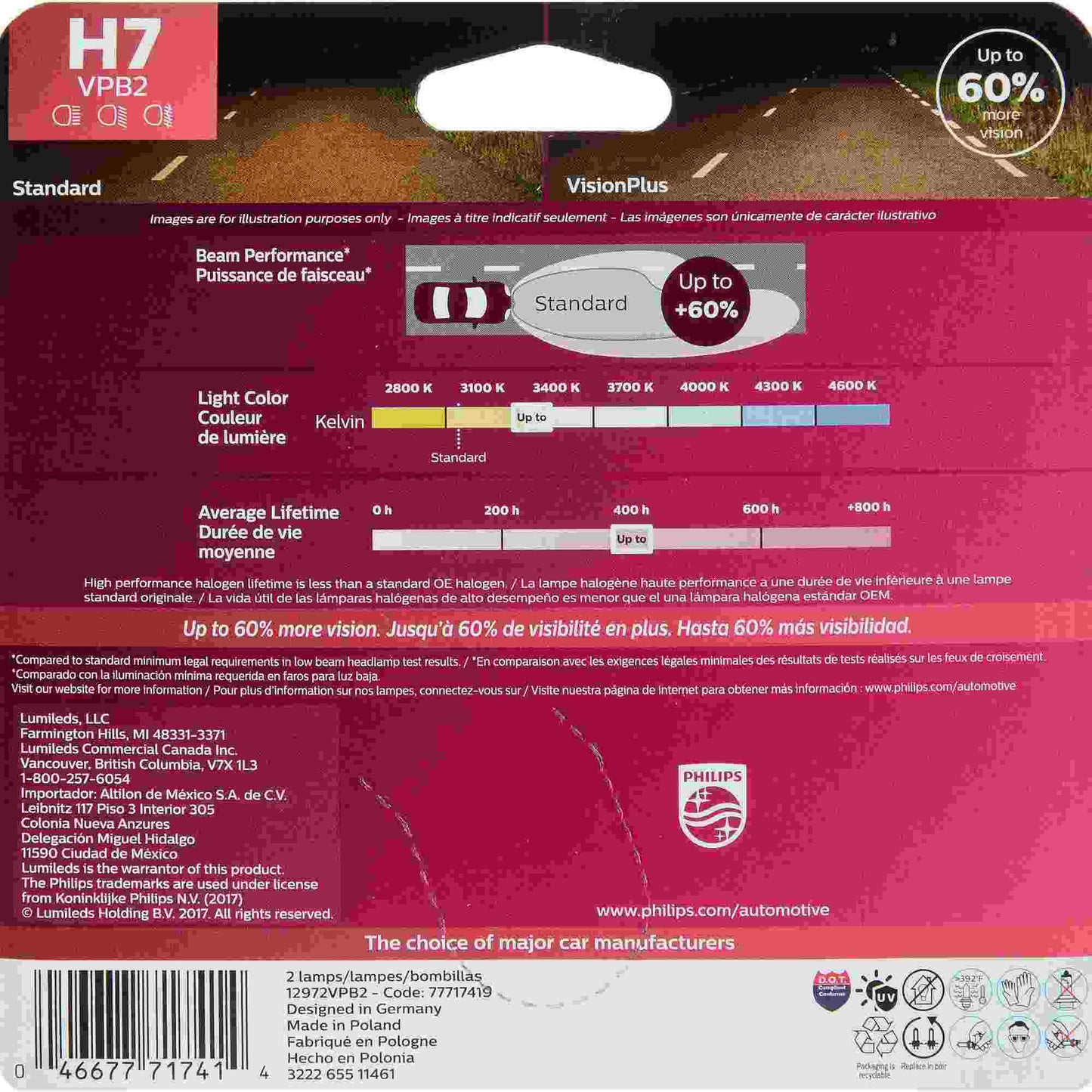 Philips Headlight Bulb H7VPB2