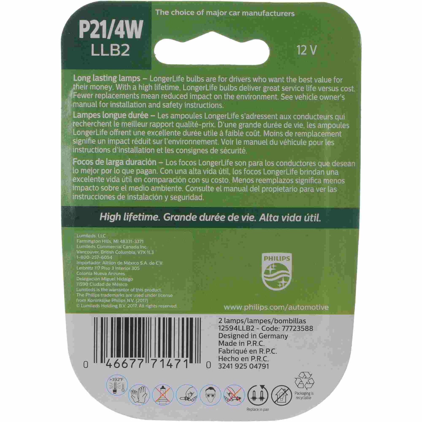 Philips P21/4WLLB2