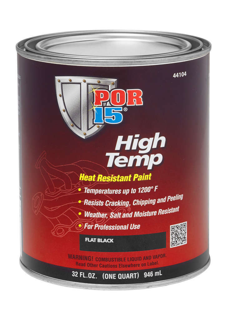 POR-15 High Temperature Flat Bl ack Paint Quart Paints, Coatings and Markers Paint main image