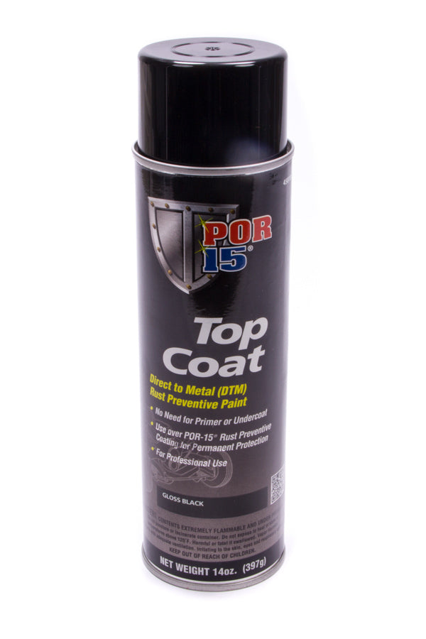 POR-15 Top Coat Paint Gloss Black 14oz Aerosal Paints, Coatings and Markers Paint main image