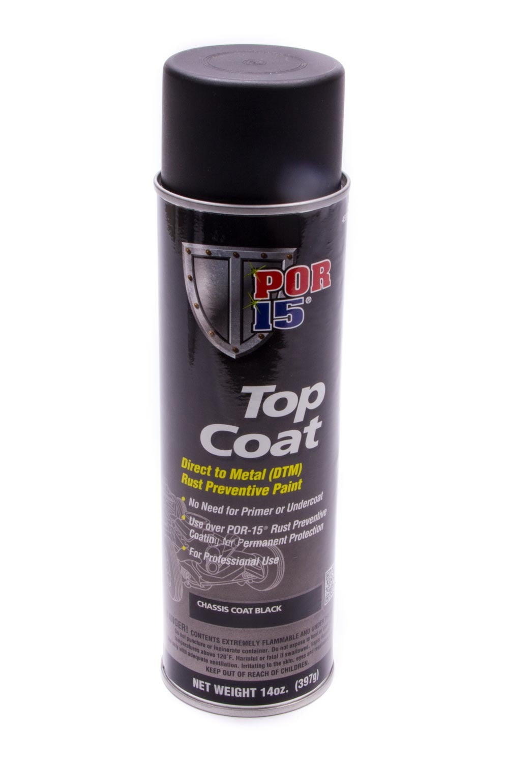 POR-15 Top Coat Chassis Black Paint 14oz Aerosal Paints, Coatings and Markers Paint main image