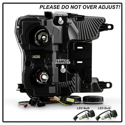 SPYDER xTune 18-20 Ford F150 Sequential LED High/Low Headlights - Black (PRO-CH-FF15018S-BBLED-BK) 9960437