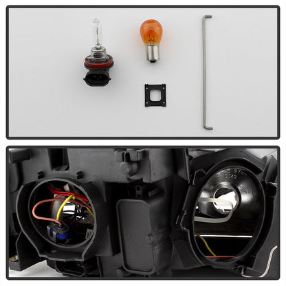 SPYDER xTune Audi A4 06-08 Projector Headlights - Halogen Model Only - DRL LED - Black PRO-JH-AA406-DRL-BK 9036071