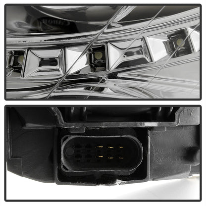 SPYDER xTune Audi A4 06-08 Projector Headlights - Halogen Model Only - DRL LED - Chrome PRO-JH-AA406-DRL-C 9036088