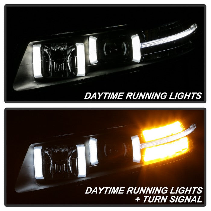 SPYDER xTune 04-08 Acura TL (Xenon/HID Models) Projector Headlights LT DRL - Black (PRO-JH-ATL04-DRL-BK) 9040474