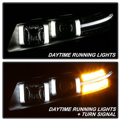 SPYDER xTune 04-08 Acura TL (Xenon/HID Models) Projector Headlights LT DRL - Black (PRO-JH-ATL04-DRL-BK) 9040474