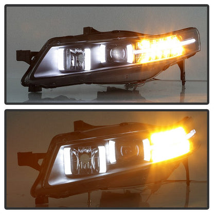 SPYDER xTune 04-08 Acura TL (Xenon/HID Models) Projector Headlights LT DRL - Black (PRO-JH-ATL04-DRL-BK) 9040474