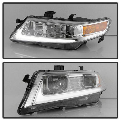 SPYDER xTune 04-08 Acura TSX LED Light Bar Projector Headlights - Chrome (PRO-JH-ATSX04-LB-C) 9043130