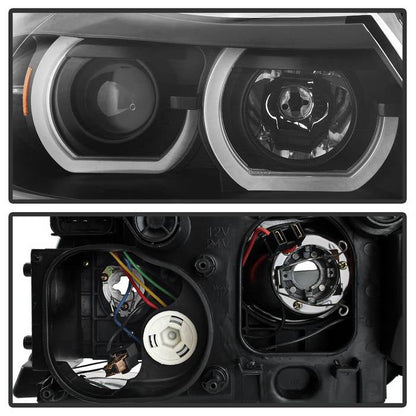 SPYDER xTune 06-08 BMW 3-Series E90 4dr Projector Headlights - Halogen - DRL - Black (PRO-JH-BE9006-FL-BK) 9041716