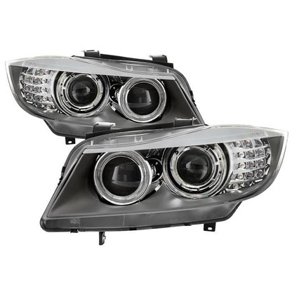 SPYDER xTune 08-13 BMW 3-Series E90/E91 4DR OEM Style Halogen Proj Headlights -Blk (PRO-JH-BE9009-AM-BK) 9943621