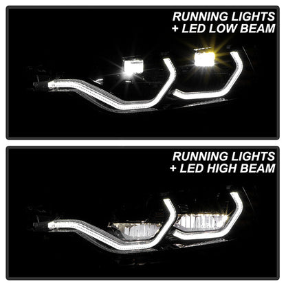 SPYDER xTune BMW F30 (Halogen Model) w/ LED DRL Projector Headlights - Blk Smoke PRO-JH-BMWF3012-LED-BSM 9950445