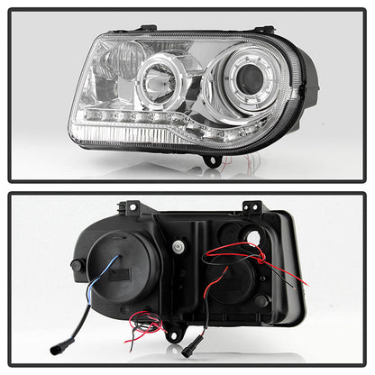 SPYDER Xtune Chrysler 300C 05-10 ( Not 300 ) Halo Projector Headlights Chrome PRO-JH-C300C-LED-C 9027741