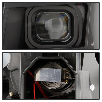xTune 07-14 Cadillac Escalade DRL LED Light Bar Proj. Headlights - Black Smoked PRO-JH-CAES07-LB-BSM 9049071