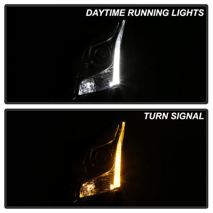 SPYDER xTune 13-18 Cadillac ATS w/LED DRL Halogen Projector Headlights OE Chrome  (PRO-JH-CATS14-SLED-C) 9948671