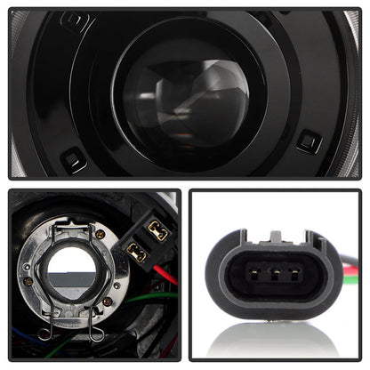 SPYDER 10-13 Chevy Camaro Halogen w/LED DRL Projector Headlight - Black (PRO-JH-CCAM10-OEP-BK(=) 9959097