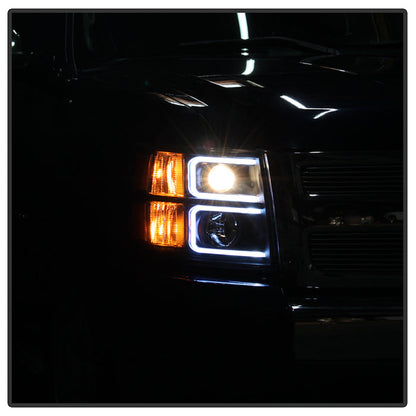 SPYDER Xtune Chevy Silverado 1500/2500/3500 07-13 Projector Headlights Black PRO-JH-CS07-LED-BK 9027796