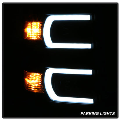 SPYDER Xtune Chevy Silverado 1500 14-15 Projector Headlights Light Bar Drl Black PRO-JH-CS14-LBDRL-BK 9034961