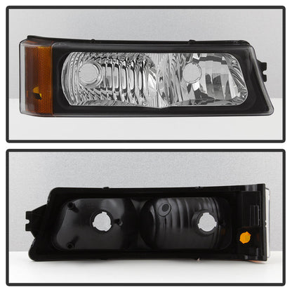 SPYDER xTune Chevy Silverado 03-06 Projector Headlights 4pcs - LED Halo - Black PRO-JH-CSIL03-SET-BK 9036774