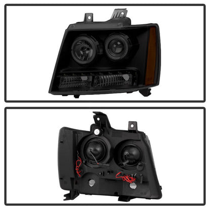 SPYDER Xtune Chevy Suburban 1500/2500 07-14 Halo Projector w/LED Headlights Smoked PRO-JH-CSUB07-LED-BSM 9030307