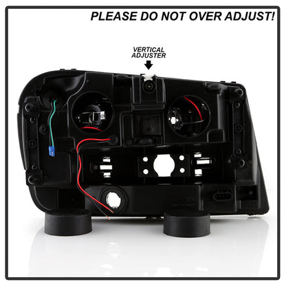 SPYDER xTune 02-09 Chevrolet Trailblazer Projector Headlights Light Bar DRL - Black (PRO-JH-CTB02-LBDRL-BK) 9050749
