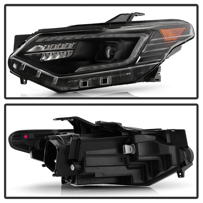 SPYDER 18-21 Chevy Traverse Xenon HID Models DRL LED Light Bar Projector Headlights - Black 9052811