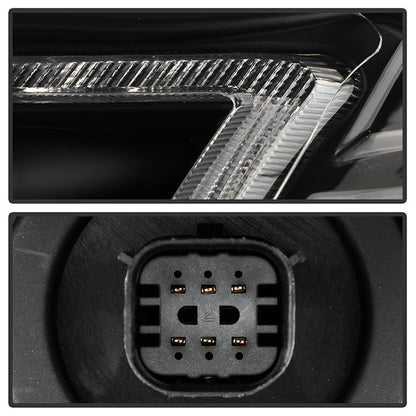 SPYDER 18-21 Chevy Traverse Xenon HID Models DRL LED Light Bar Projector Headlights - Black 9052811