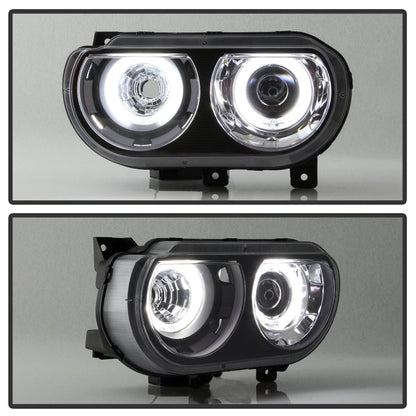 SPYDER xTune 08-14 Dodge Challenger CCFL Halo HID Projector Headlights - Black (PRO-JH-DCHAL08-CCFL-BK) 9036965