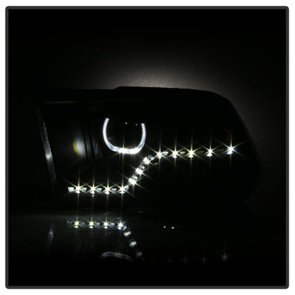SPYDER xTune Dodge Ram 2009-2014 Halo LED Projector Headlights - Black PRO-JH-DR09-CFB-BK 9036729