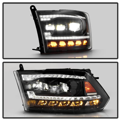 SPYDER 09-18 Dodge Ram 1500 (Halogen Model Only) Full LED Headlights - Black (PRO-JH-DR09-FLED-BK) 9050848