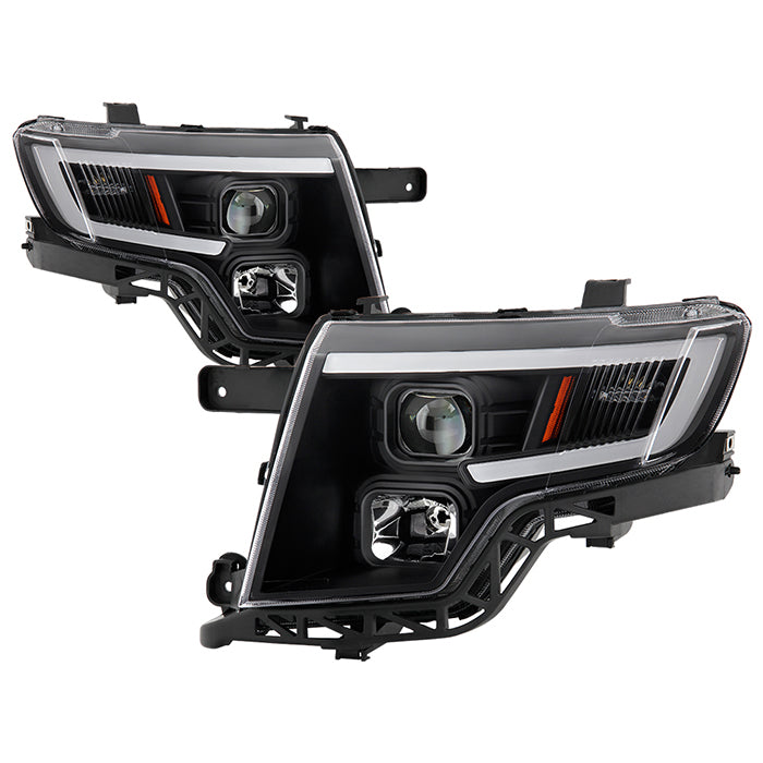 SPYDER xTune Ford Edge 07-10 Light Bar Projector Headlights - Black (PRO-JH-FEDGE07-LB-BK) 9046834