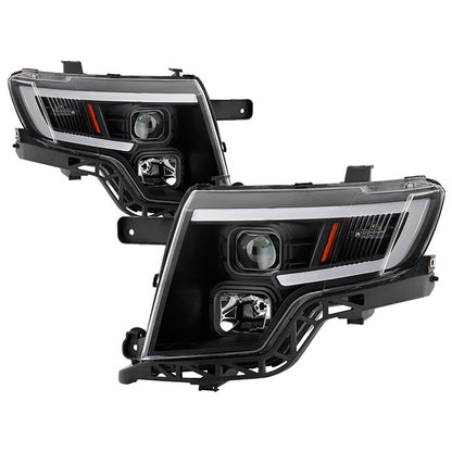 SPYDER xTune Ford Edge 07-10 Light Bar Projector Headlights - Black (PRO-JH-FEDGE07-LB-BK) 9046834