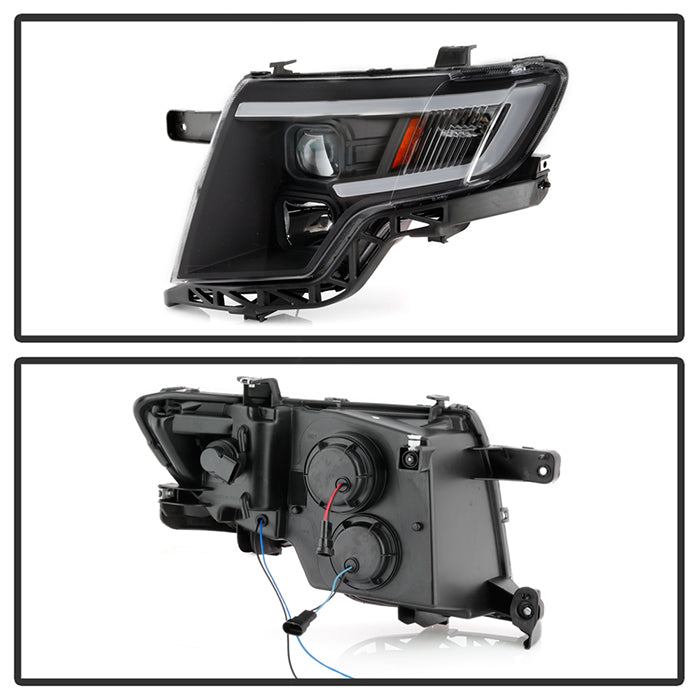 SPYDER xTune Ford Edge 07-10 Light Bar Projector Headlights - Black (PRO-JH-FEDGE07-LB-BK) 9046834