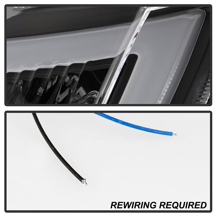 SPYDER xTune Ford Edge 07-10 Light Bar Projector Headlights - Black (PRO-JH-FEDGE07-LB-BK) 9046834