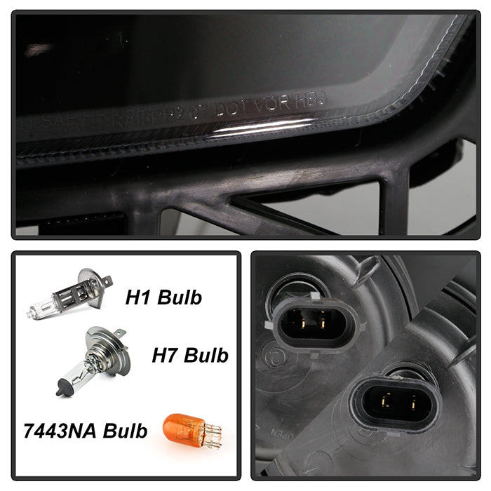 SPYDER xTune Ford Edge 07-10 Light Bar Projector Headlights - Black (PRO-JH-FEDGE07-LB-BK) 9046834