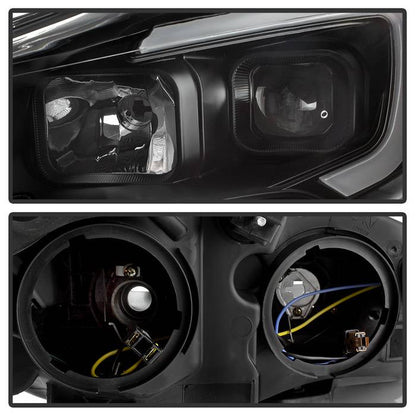SPYDER xTune 13-16 Ford Escape LED Light Bar Halogen Projector Headlights - Black (PRO-JH-FESCA13-LB-BK) 9042904